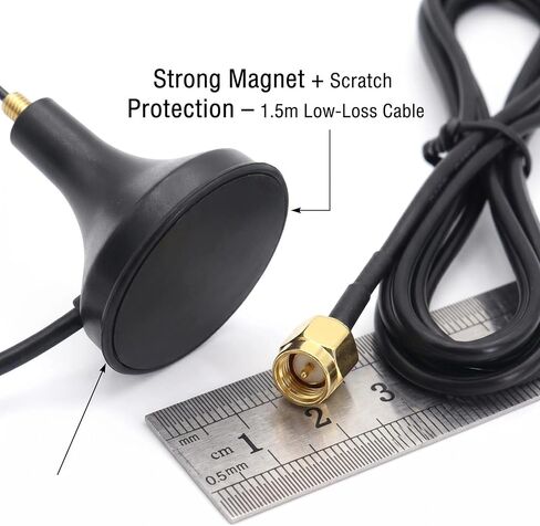 2-Pack 12dBi 4G LTE Antenna SMA Male Magnetic Base MIMO Omni-Directional Antenna 698-4900MHz for Verizon AT&T T-Mobile, Netgear Nighthawk M1/MR1100, Huawei B525/B535, TP-Link Router, Hotspot, Modem in Saudi Arabia