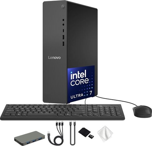 Lenovo Gen 10 8L IdeaCentre Tower, Intel Core Ultra 7 265, 32GB DDR5 RAM, 2TB Storage(1TB SSD+1TB Docking Station Set), Wi-Fi 6E, USB Calliope Keyboard＆Mouse, HD Audio, Win 11 Pro,Luna Grey in Kuwait
