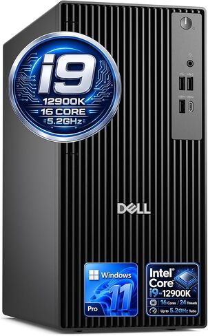 Customized Dell Business Desktop Tower, Intel Core i9-12900K, 16GB/ 32GB/ 64GB DDR5 RAM, 512GB/ 1TB/ 2TB/ 4TB SSD, Dual 4K Monitor Support (HDMI & DP) Windows 11 Pro, Wired KB & Mouse in Kuwait