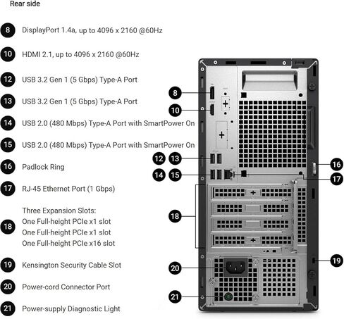 Customized Dell Business Desktop Tower, Intel Core i9-12900K, 16GB/ 32GB/ 64GB DDR5 RAM, 512GB/ 1TB/ 2TB/ 4TB SSD, Dual 4K Monitor Support (HDMI & DP) Windows 11 Pro, Wired KB & Mouse in Kuwait