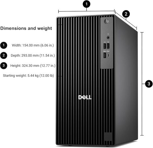 Customized Dell Business Desktop Tower, Intel Core i9-12900K, 16GB/ 32GB/ 64GB DDR5 RAM, 512GB/ 1TB/ 2TB/ 4TB SSD, Dual 4K Monitor Support (HDMI & DP) Windows 11 Pro, Wired KB & Mouse in Kuwait