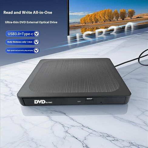 Portable Disc Burning Reader USB Type C Interfaces Reading Drive Thin Multiple Format Compatibility USB Type C External Drive in Kuwait