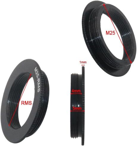 JOEBO Microscope Kit Microscope Objective Lens Adapter Ring C-Mount to RMS M42 to RMS Female Thread 20.2mm to Male Thread 15.2mm M25 to RMS Adaptor Microscope Lens Adapters(AD-M42-RMS) in Kuwait