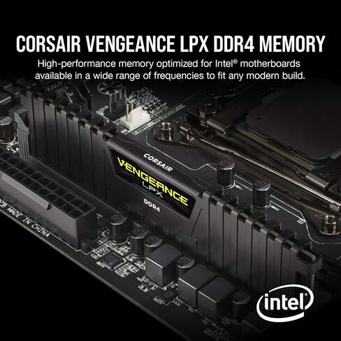 CORSAIR Vengeance LPX DDR4 RAM 32GB (2x16GB) 3600MHz CL18-22-22-42 1.35V Intel AMD Desktop Computer Memory - Black (CMK32GX4M2D3600C18) in Saudi Arabia