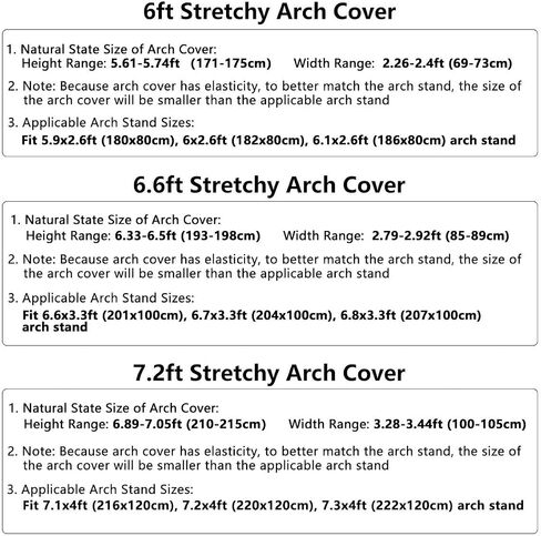 HEMMOTOP Stretchy Arch Backdrop Cover Set, Black, 7.2/6.6/6ft 3-Pack in Saudi Arabia