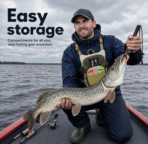 Fly Fishing Chest Pack with Workstation,Fly Box Storage and Net Holder in Saudi Arabia