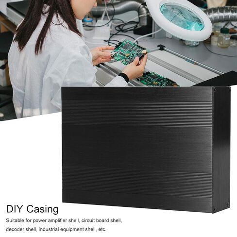 Aluminum Alloy Project Enclosure Video Converter Box Split DIY Case Brushed Black 54x145x200mm Durable Sandblasted Surface for Power Amplifier Circuit Board Decoder Industrial in Saudi Arabia