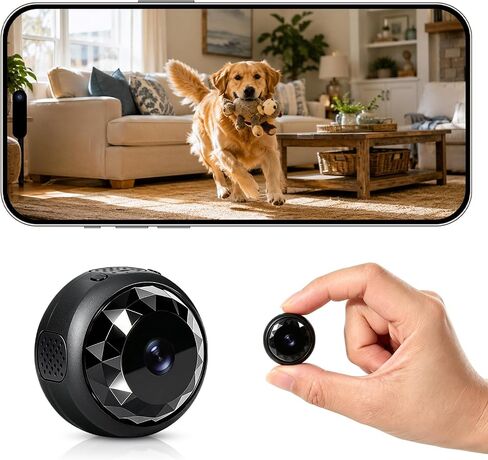 4K Hidden Camera, Mini WiFi Nanny Cam with Motion Detection & Night Vision (Black) | Spy Cam Indoor for Baby Pets Security with App Control in Saudi Arabia