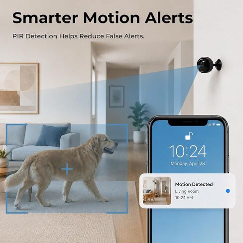 4K Hidden Camera, Mini WiFi Nanny Cam with Motion Detection & Night Vision (Black) | Spy Cam Indoor for Baby Pets Security with App Control in Saudi Arabia