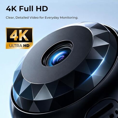 4K Hidden Camera, Mini WiFi Nanny Cam with Motion Detection & Night Vision (Black) | Spy Cam Indoor for Baby Pets Security with App Control in Saudi Arabia