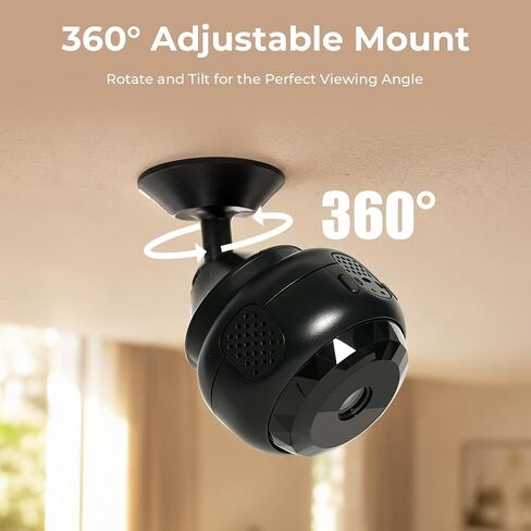 4K Hidden Camera, Mini WiFi Nanny Cam with Motion Detection & Night Vision (Black) | Spy Cam Indoor for Baby Pets Security with App Control in Saudi Arabia
