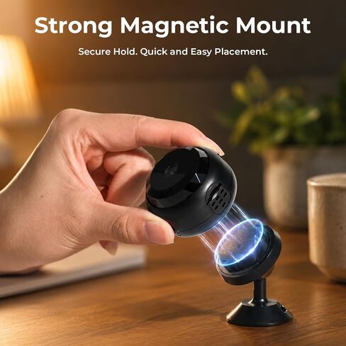 4K Hidden Camera, Mini WiFi Nanny Cam with Motion Detection & Night Vision (Black) | Spy Cam Indoor for Baby Pets Security with App Control in Saudi Arabia