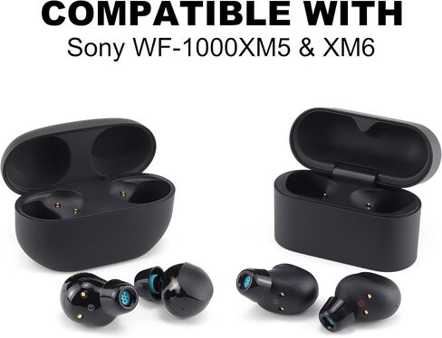 Ultra-Soft Ear Tips for Sony WF-1000XM6/XM5, Black Silicone, 4 Sizes in Kuwait