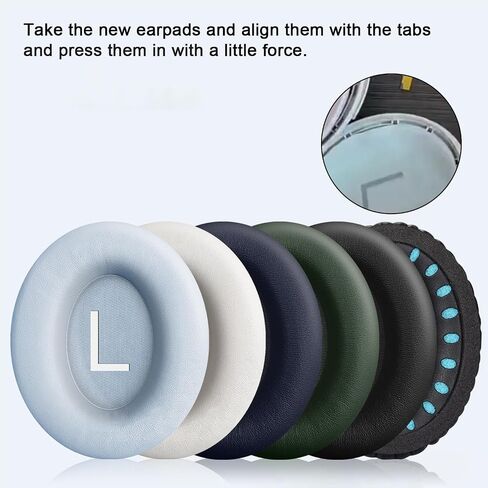 Replacement Ear Pads for Bose QuietComfort 45 (QC45)/QuietComfort SE (QC SE)/Quiet Comfort Headphones, Ear Cushions, Headset Earpads, Ear Cups Cover with Soft Protein Leather (Black) in Saudi Arabia