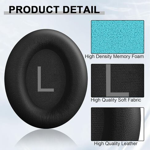 Replacement Ear Pads for Bose QuietComfort 45 (QC45)/QuietComfort SE (QC SE)/Quiet Comfort Headphones, Ear Cushions, Headset Earpads, Ear Cups Cover with Soft Protein Leather (Black) in Saudi Arabia