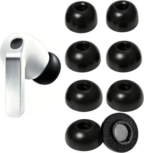 Memory Foam Eartips for Galaxy Buds 4 Pro (2026) / Galaxy Buds 3 Pro Earbuds Tips Replacement Fit in Charging Case Anti-Slip Soft Comfortable Noise Isolation Earphone Tips Black 4 Pairs in Kuwait