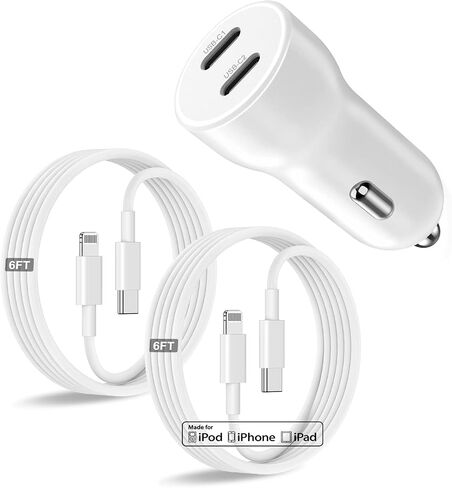 شاحن سيارة iPhone 14 13، منفذ USB C مزدوج بقدرة 45 وات، سيارة Apple السريعة in Kuwait