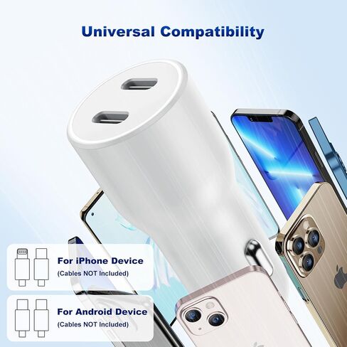 شاحن سيارة iPhone 14 13، منفذ USB C مزدوج بقدرة 45 وات، سيارة Apple السريعة in Kuwait