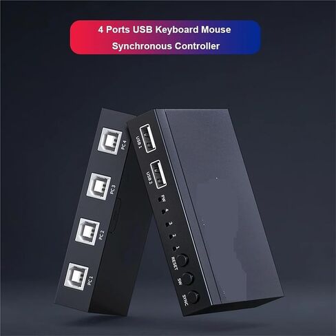 KVM synchronizer/USB Switch/Keyboard Mouse Controller, 4-Port KM Switch Windows/Linux/Android/MAC Synchronizer Switch Controller(4 in 2 Out) in Saudi Arabia