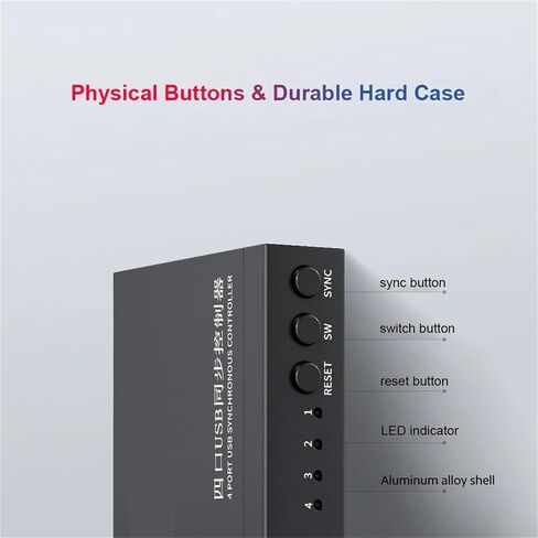 KVM synchronizer/USB Switch/Keyboard Mouse Controller, 4-Port KM Switch Windows/Linux/Android/MAC Synchronizer Switch Controller(4 in 2 Out) in Saudi Arabia