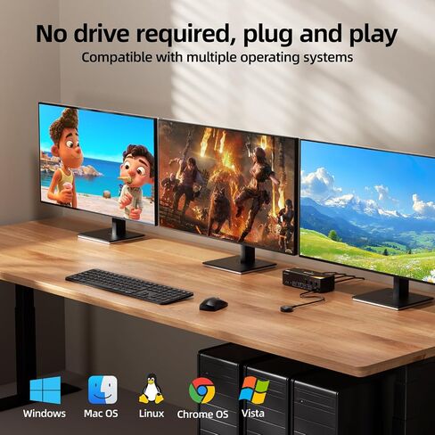HDMI+DP KVM Switch 3 Monitors 3 Computers 8K@60Hz 4K@144Hz in Saudi Arabia