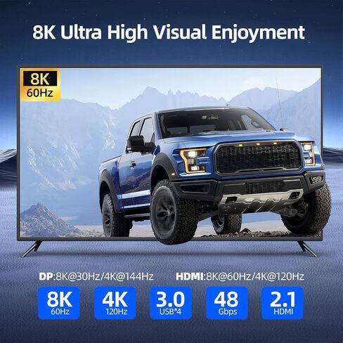 HDMI+DP KVM Switch 3 Monitors 3 Computers 8K@60Hz 4K@144Hz in Saudi Arabia