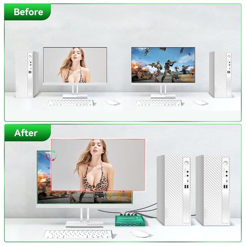 KVM Switch HDMI 4K 60Hz, 1 Monitor 2 Computers in Kuwait