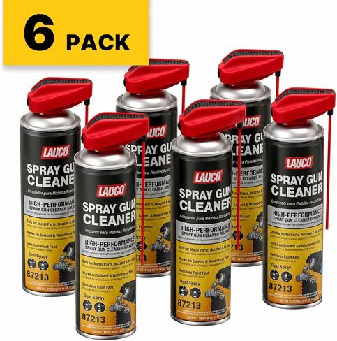 LAUCO Spray Gun Cleaner 14 oz, Pack of 6, High-Performance Paint Gun Cleaner Solvent, Fast Dissolving Aerosol for Waterborne & Solvent Paint, Dual Spray Precision Cleaner for Nozzles in Saudi Arabia