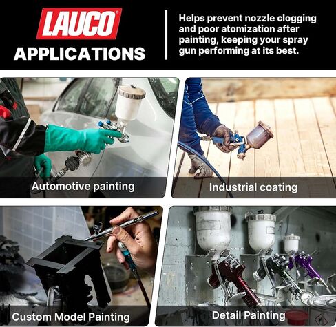 LAUCO Spray Gun Cleaner 14 oz, Pack of 6, High-Performance Paint Gun Cleaner Solvent, Fast Dissolving Aerosol for Waterborne & Solvent Paint, Dual Spray Precision Cleaner for Nozzles in Saudi Arabia