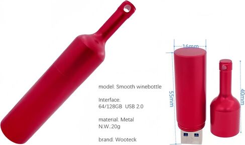 128GB Metal Smooth Winebottle USB Flash Drive Memory Stick Strong Wine Bottle Pendrive in Kuwait