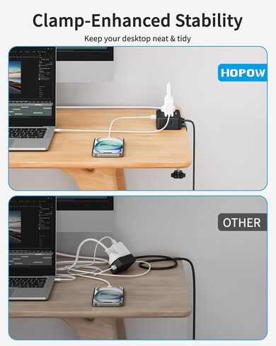 2 Pack Desk Clamp Power Strip with 4 Outlets & 4USB, 10FT Extension Cord in Saudi Arabia