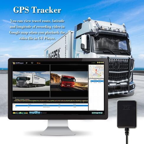 VSYSTO 4CH Truck Dash Cam, 7'' Monitor 4 Split Screen GPS HD 1080P Front & Sides & Rear Infrared Night Vision Lens Backup Camera for Semi Trailer Van Tractor RV, Parking Guard, Loop Recording (H7) in Kuwait