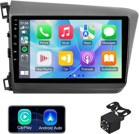 1+32G 9-inch Android 13 Car Stereo for Honda Civic 2012-2015 IPS Touchscreen Screen Car Radio with Carplay & Android Auto Support Backup Camera GPS FM Navi BT SWC in Saudi Arabia