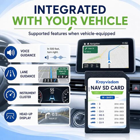 بطاقة SD للملاحة لتحديد Mazda CX-5 وMazda 3 و6، وخرائط GPS مدمجة في لوحة القيادة in Kuwait