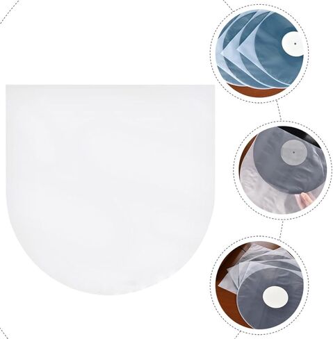 Vinyl Record Sleeves 10 Inch and 7 Inch Anti-Static 100pcs White Pe Pp Protective Covers for Vinyl Records Storage and Media Preservation in Kuwait