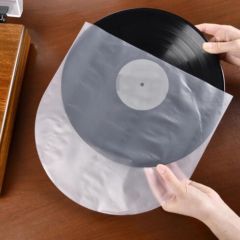 Vinyl Record Sleeves 10 Inch and 7 Inch Anti-Static 100pcs White Pe Pp Protective Covers for Vinyl Records Storage and Media Preservation in Kuwait