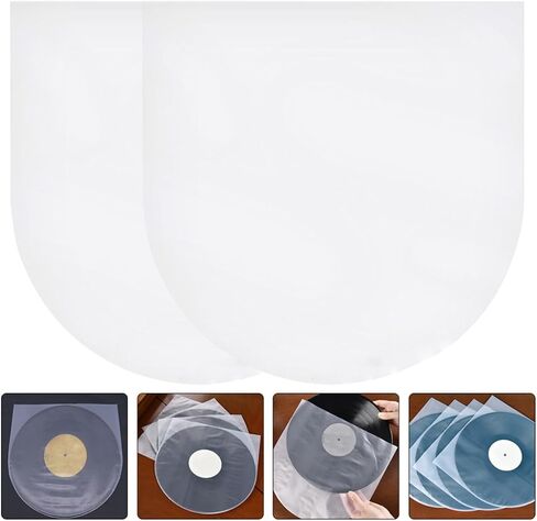 Vinyl Record Sleeves 10 Inch and 7 Inch Anti-Static 100pcs White Pe Pp Protective Covers for Vinyl Records Storage and Media Preservation in Kuwait