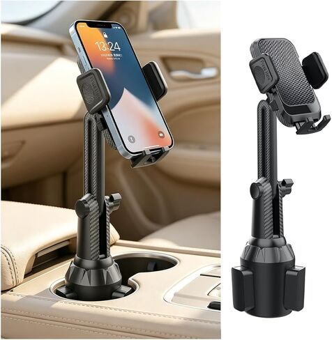 Car Cup Phone Mount, 360° Rotation Flexible Vehicle Cell Phone Holder with Long Adjustable Neck, Automotive Interior Smartphones Stand, Universal for SUV Automobile Truck in Saudi Arabia