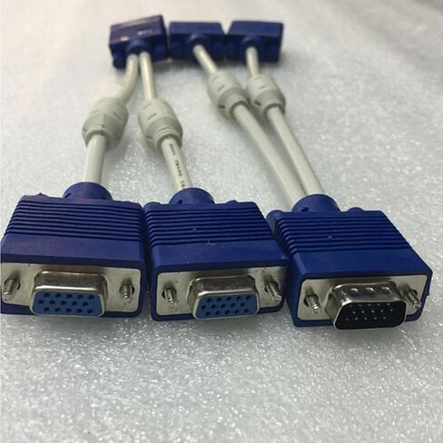 2 Pcs Vga Video Cable Male to Dual Female Adapter in Kuwait