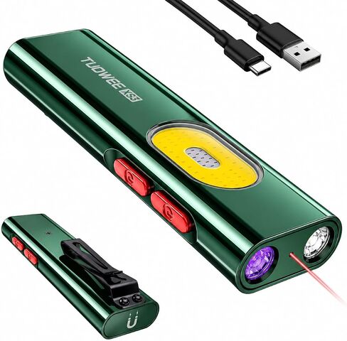 UV EDC Flat Flashlight Rechargeable , 1000 Lumens 10 Modes Pocket Light in Kuwait