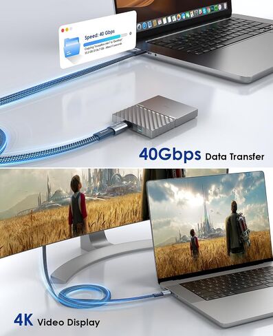 Gen 2 Magnetic USB C Adapter 240W 24Pin,Straight Dual-Use USB C Extender 4K in Kuwait