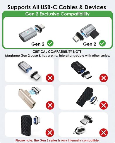 Gen 2 Magnetic USB C Adapter 240W 24Pin,Straight Dual-Use USB C Extender 4K in Kuwait