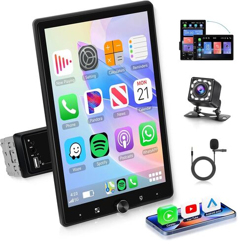 10.4 Inch Single Din Car Stereo, Wireless CarPlay Android Auto in Saudi Arabia