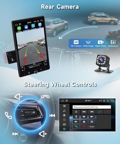 10.4 Inch Single Din Car Stereo, Wireless CarPlay Android Auto in Saudi Arabia