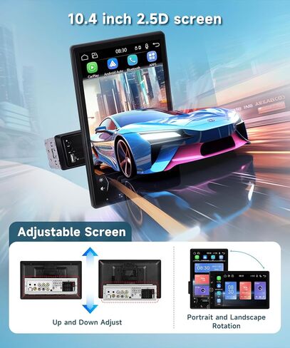 10.4 Inch Single Din Car Stereo, Wireless CarPlay Android Auto in Saudi Arabia