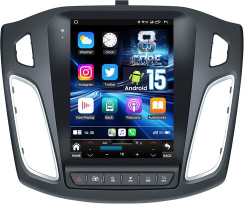 [8Core, Android 15] Car Radio for Ford Focus 2012-2018: Upgrade 9.7" Touchscreen Stereo Head Unit Support FM AM 36EQ BT5.0 Carplay Android Auto, 5GWiFi GPS Split-Screen SWC Backup Camera in Saudi Arabia