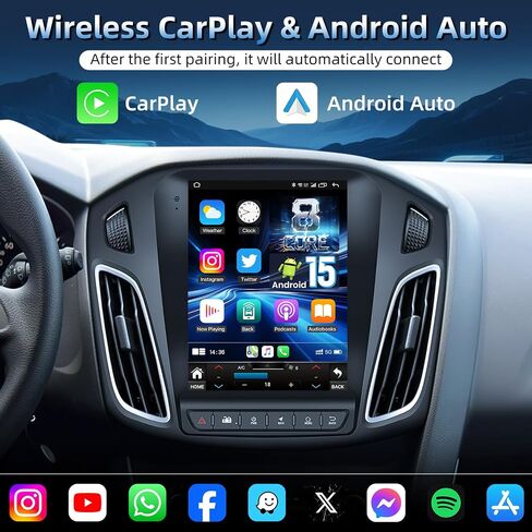 [8Core, Android 15] Car Radio for Ford Focus 2012-2018: Upgrade 9.7" Touchscreen Stereo Head Unit Support FM AM 36EQ BT5.0 Carplay Android Auto, 5GWiFi GPS Split-Screen SWC Backup Camera in Saudi Arabia
