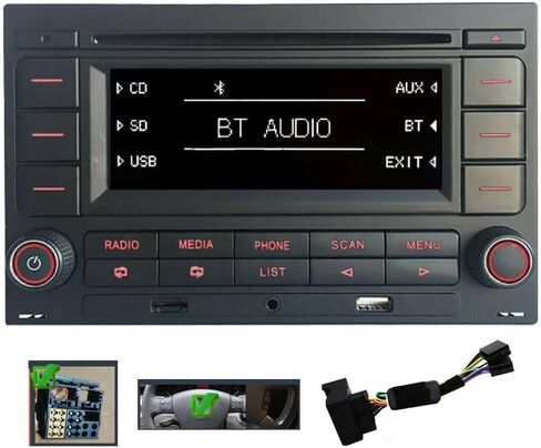 ستيريو سيارة RCN210 لشركة فولكس فاجن جولف 4 باسات B5 بلوتوث مشغل أقراص مضغوطة USB MP3 AUX SD PQ Canbus محاكي in Kuwait