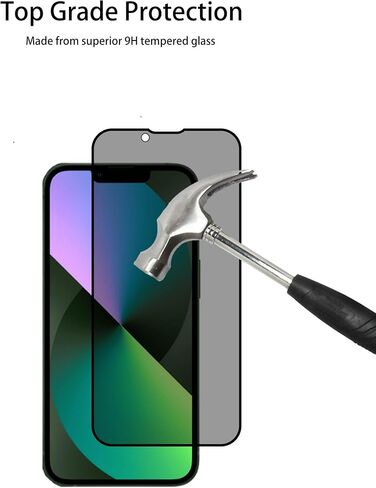 Privacy Screen Protector For iPhone 13 Anti Spy Private Tempered Glass Film 2-Pack Camera Lens Protector Film 2-Pack Easy Alignment Tool in Kuwait