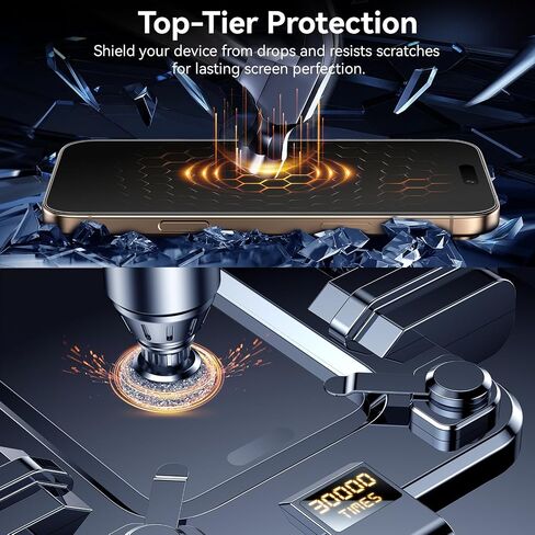 Esanik 2 Pack Matte Glass Screen Protector for iPhone 16 Pro Max, [Auto-alignment, auto-dust removal], Anti-Glare & Anti-Fingerprint,Anti-Reflection,Bubble Free, Smooth as Silk, 9H Glass Screen Cover in Kuwait